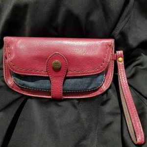 Lucky Brand wristlet, dark red/maroon